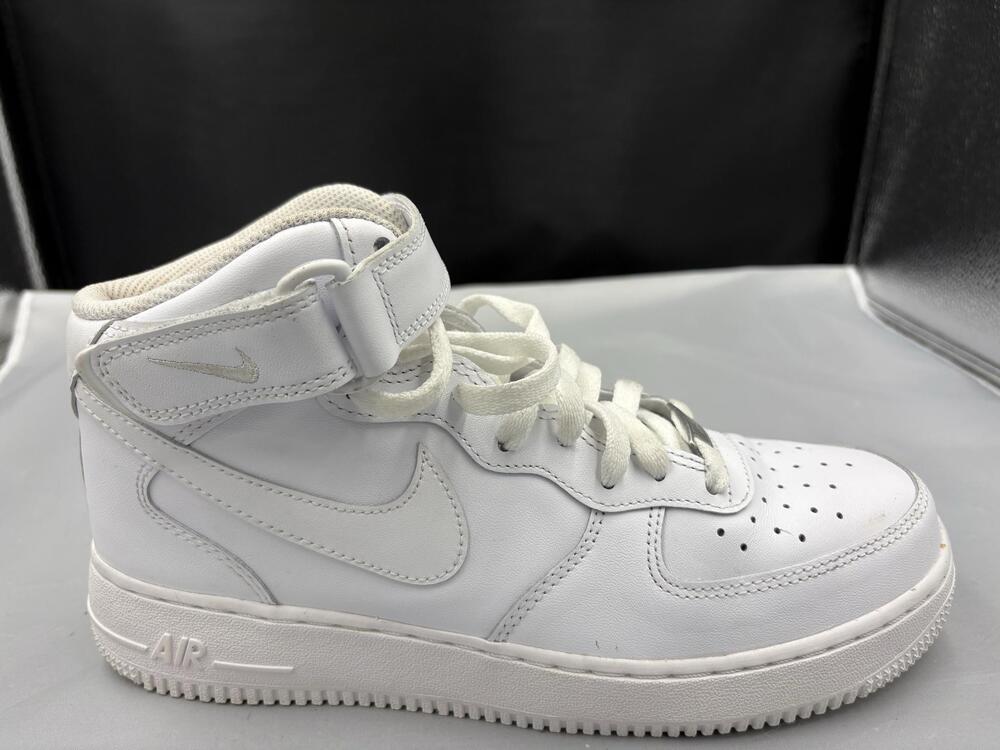 Nike Air Force 1 Mid Shoes Mens Size 8.5 White Triple White Leather CW2289-111